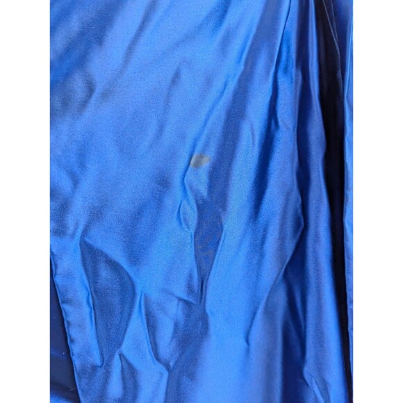 Blue Silky Kimono Robe With Red & Yellow Embroidered Rose Design - Picture 9 of 11